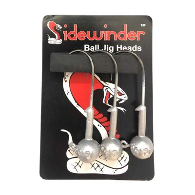 Sidewinder Ball Jig Heads - Pack of 3-7/0, 6/0, 5/0, 4/0 (6/0)
