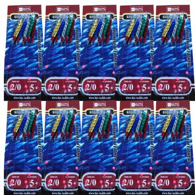 BZS Glitter flash Tinsel mackerel feathers Available in 5 Packets and 10 packets - 10 Packets