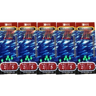 BZS Lumi Exciter Mackerel Feathers Available in 5 Packets and 10 Packets - 5 Packets