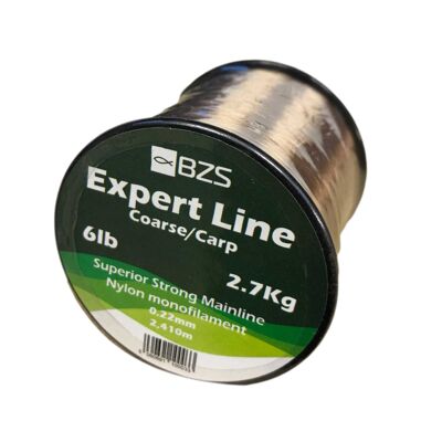 BZS Expert Fishing Line Monofilament Carp Line Brown and Clear Monofilament Spools 4lb 5lb 6lb 8lb 10lb 12lb 15lb 20lb 25lb 30lb 40lb 50lb 60lb - 6lbs 2.7Kg / 2,410m