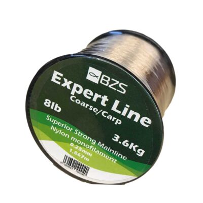 BZS Expert Fishing Line Monofilament Carp Line Brown and Clear Monofilament Spools 4lb 5lb 6lb 8lb 10lb 12lb 15lb 20lb 25lb 30lb 40lb 50lb 60lb - 0.25mm 3.6Kg / 8lbs / 1,867m