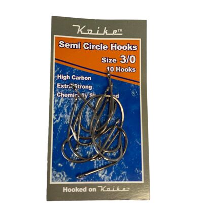 KOIKE Semi Circle Hooks (10pk) Sizes 2-5/0 - 3/0
