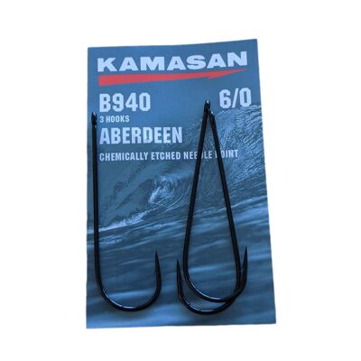 Kamasan Sea Aberdeen Hooks B940 - Available In A Range Of Sizes - 6 - 9