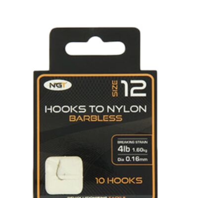 Ngt barbless hooks to nylon - 12