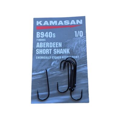 Kamasan 940S Sea Fishing Hooks Aberdeen Short Shank - Available In A Range Of Sizes - 1/0