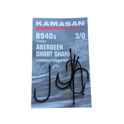 Kamasan 940S Sea Fishing Hooks Aberdeen Short Shank - Available In A Range Of Sizes - 3/0