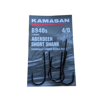 Kamasan 940S Sea Fishing Hooks Aberdeen Short Shank - Available In A Range Of Sizes - 4/0