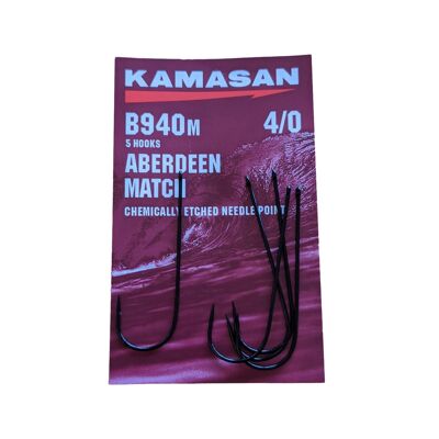 Kamasan B940M Sea Fishing Hooks Aberdeen Match - Available In A Range Of Sizes - 4 - 7