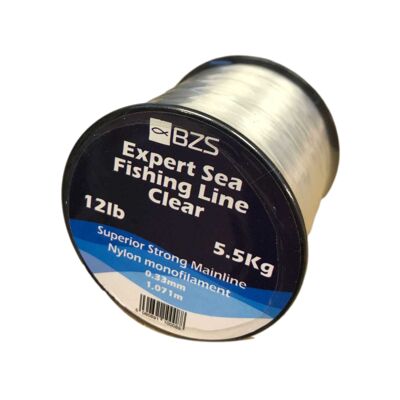 BZS Expert Sea Fishing Line Clear Monofilament Spools 4lb 5lb 6lb 8lb 10lb 12lb 15lb 20lb 25lb 30lb 40lb 50lb 60lb - 0.33mm / 5.5Kg / 12lbs / 1,071m