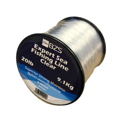 BZS Expert Sea Fishing Line Clear Monofilament Spools 4lb 5lb 6lb 8lb 10lb 12lb 15lb 20lb 25lb 30lb 40lb 50lb 60lb - 0.45mm / 9.1Kg / 20 lbs / 576m