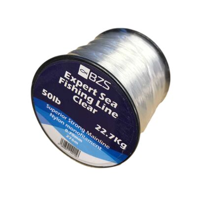 BZS Expert Sea Fishing Line Clear Monofilament Spools 4lb 5lb 6lb 8lb 10lb 12lb 15lb 20lb 25lb 30lb 40lb 50lb 60lb - 0.70mm / 22.7Kg / 50lbs / 276m