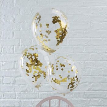 Ballons confettis dorés - 15 4