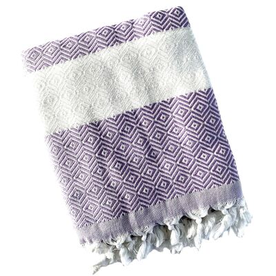 Serviette de hammam violette - 100% coton
