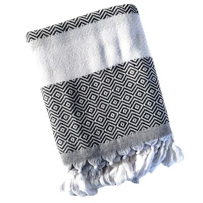 Asciugamano hammam nero - 100% cotone