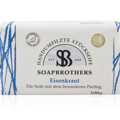Natural cosmetics organic soap with felt coating in sustainable packaging - felt soap - verbena - 100g - G