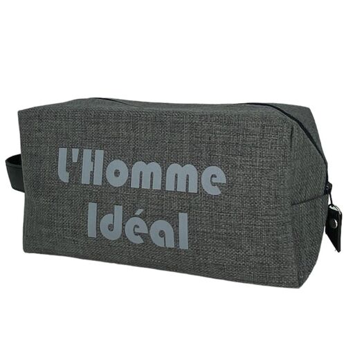 Trousse nomade M, "L'homme idéal", anjou gris