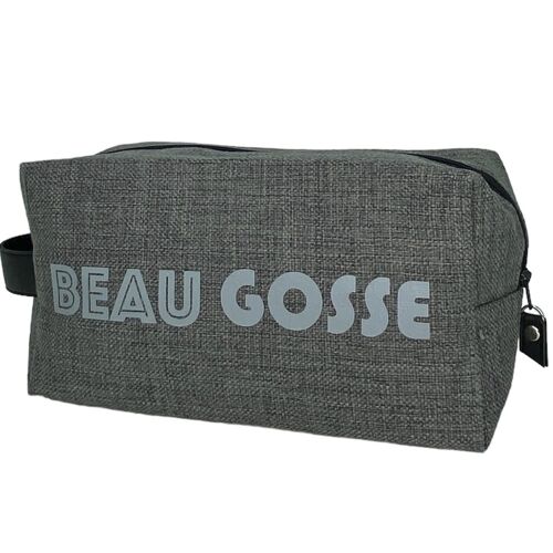 Trousse nomade M, "Beau gosse", anjou gris