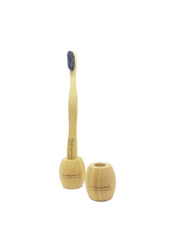 Porte brosse à dents en bambou naturel 4