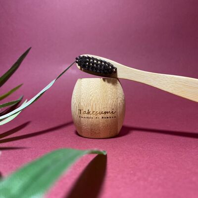 Porte brosse à dents en bambou naturel