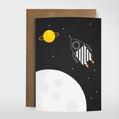 Tarjeta de felicitación "cohete espacial"