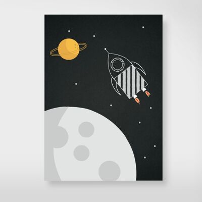Postkarte "Weltraumrakete"