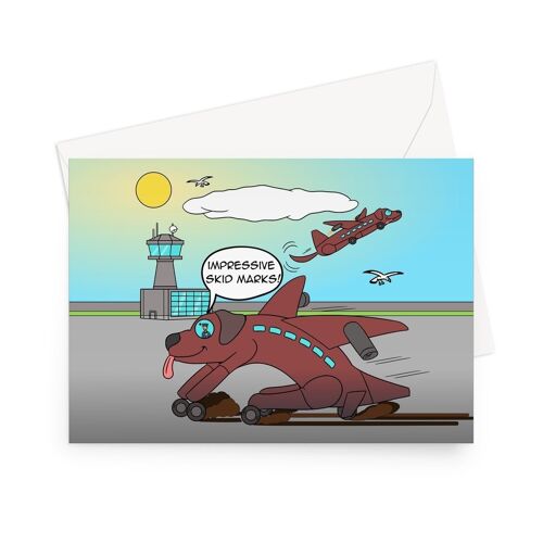 Birthday Cards - Ruff Landing (UK) - 1 Card - 5"x7"