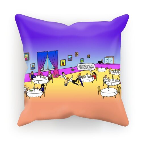 Cushions - Tossing The Salad (UK/USA) - S | 12" x 12" | 30cm x 30cm - Faux Suede