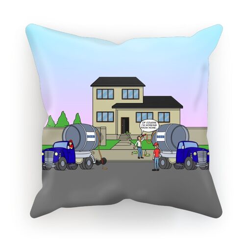 Cushions - Slurping From Home (UK/USA) - S | 12" x 12" | 30cm x 30cm - Linen