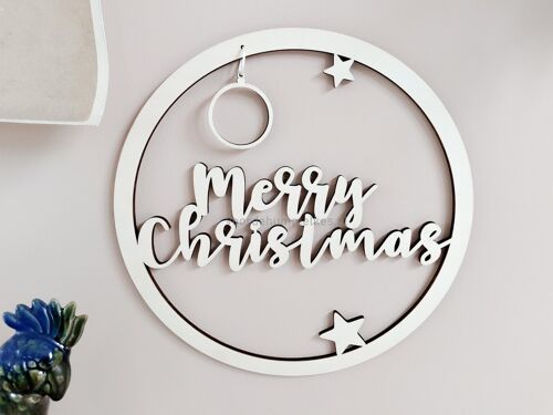 Houten cirkel "Merry Christmas"