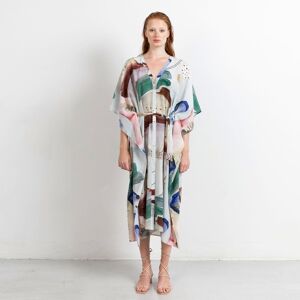 Riviera sidenklänning et caftan Koralltryck – long