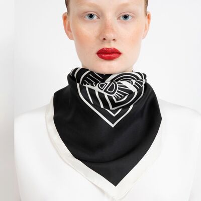 Foulard en soie Signature noir