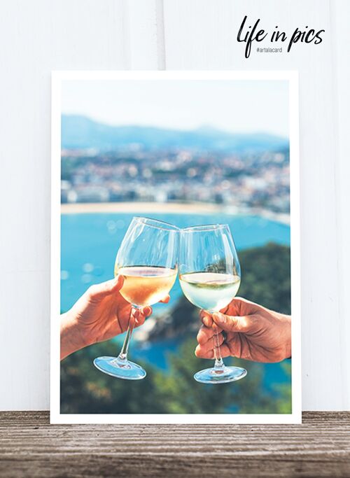 Life in Pic's Foto-Postkarte: Wine toast HF