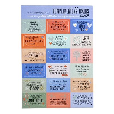 Compliment stickers for a positive self-image and self-confidence
