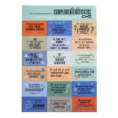 Compliment stickers for a growth mindset