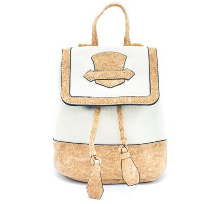 White cork and canvas backpack