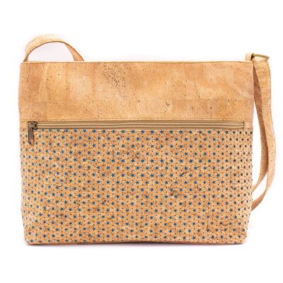 Sustainable shoulder bag with laser cut hole patterns