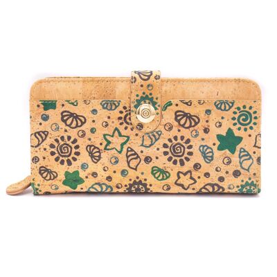 Women's purse in delicious natural cork and beach-inspired pattern