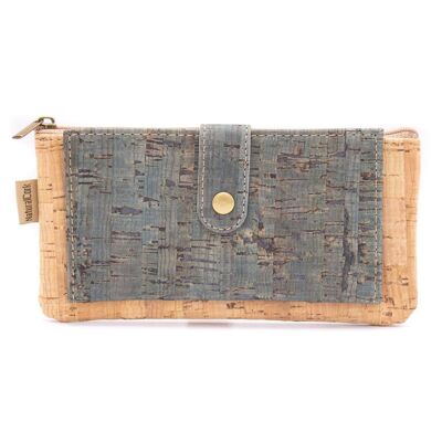 Women's purse in dusty blue with large coin pocket