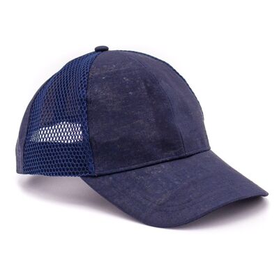 Dark blue cork cap in trucker cap style