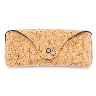 Spectacle case made of colored natural cork