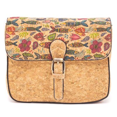 Crossbody bag in natural cork - choose between two natural prints - BAG-2045-A