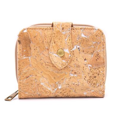 Cork purse with golden or silver details and button closure - BAG-2018-A