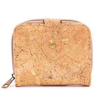 Cork purse with golden or silver details and button closure - BAG-2018-B