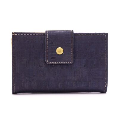 Brown or navy blue purse with button closure - BAG-2016-A