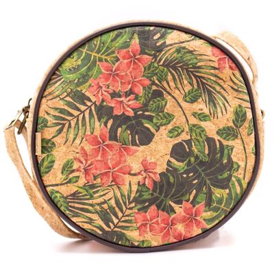 Round crossbody women's bag with exotic print - Bag-2022-C