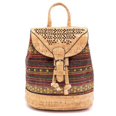 Feminine backpack in textile and cork - OY-002