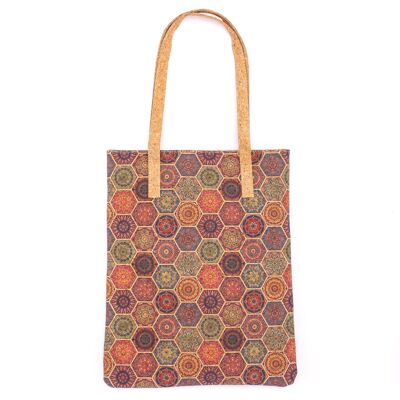 Tote bag bag / shopping net in cork with pattern - BAG-613-C