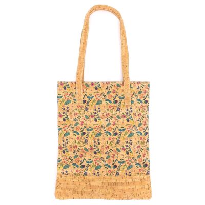 Tote bag bag / shopping net in cork with nature-inspired pattern - BAG-406-S