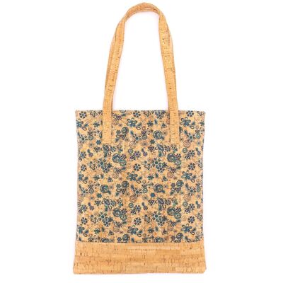 Tote bag bag / shopping net in cork with nature-inspired pattern - BAG-406-P