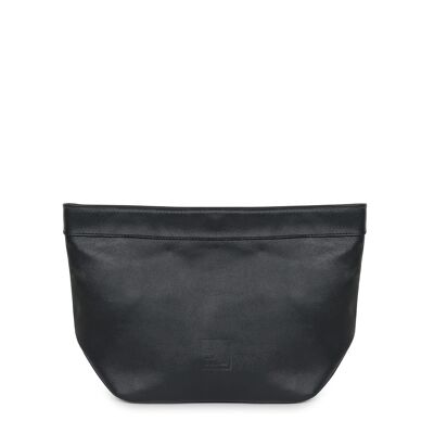 Leandra black mini paper bag clutch bag